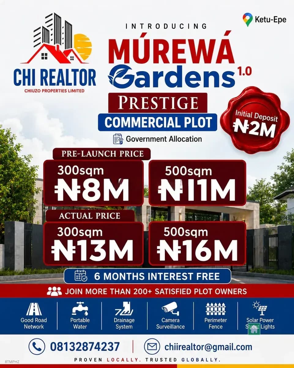 Land for Sale in Ketu Epe/Murewa Prestige