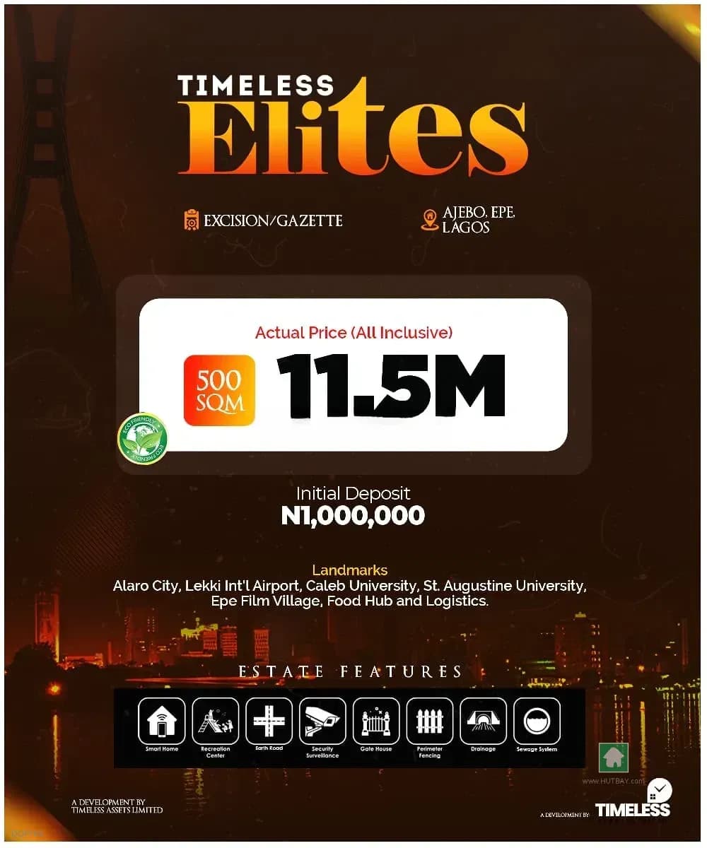 Ajebo, Epe - Land for Sale at Timeless Elites Estate
