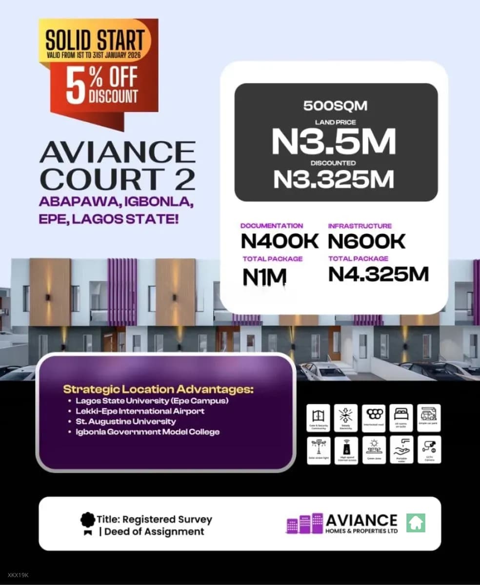 500 sqm Plot Available in Epe, Lagos for Sale