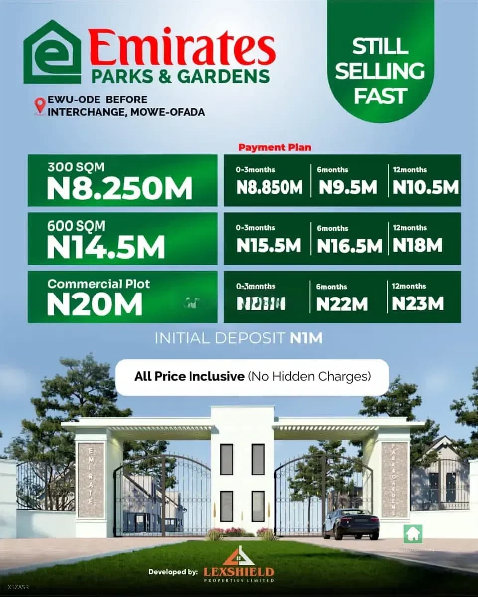 Mowe Ofada Land for Sale
