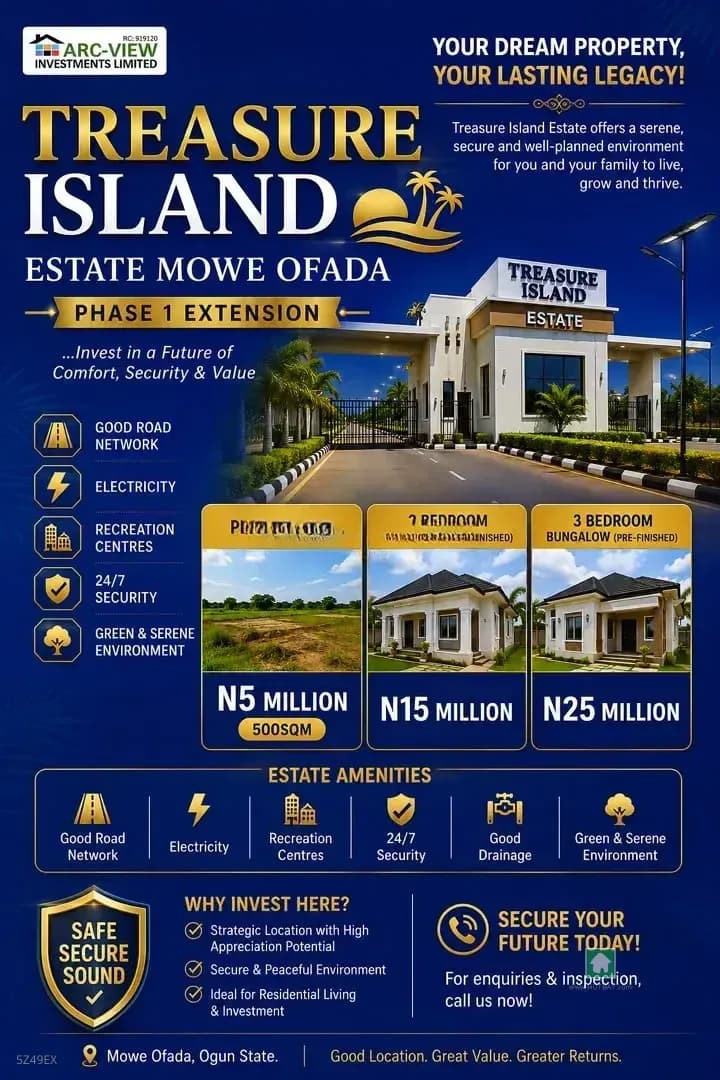 Cozy 2-Bedroom Bungalow in Mowe Ofada, Ogun