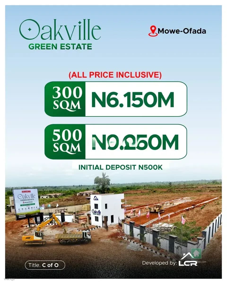 Prime Land Opportunity in Mowe Ofada, Ogun State