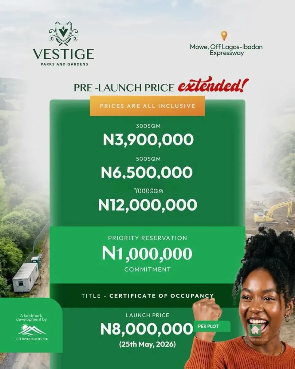 500 sqm Land in Mowe Ofada, Ogun