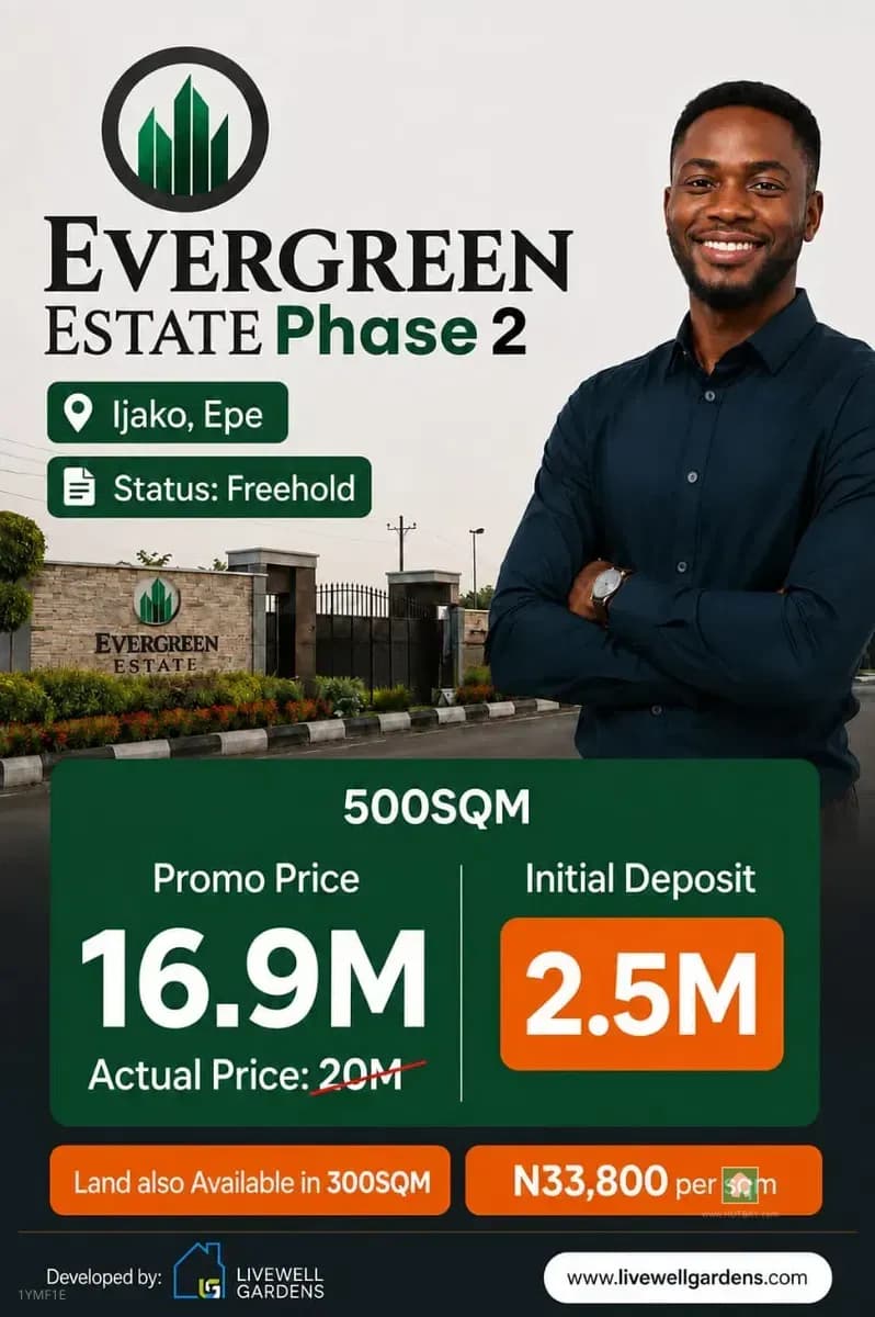 Epe Evergreen Estate Phase 2, 200sqm Dry Land