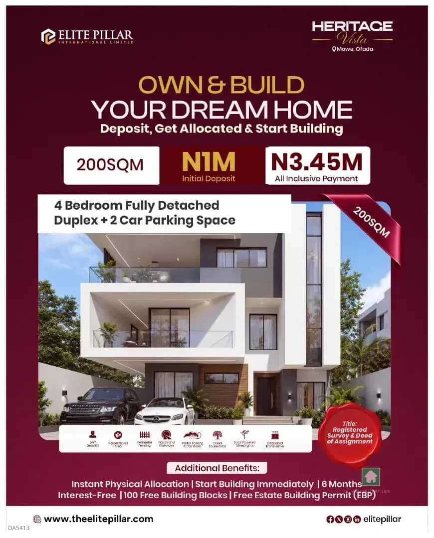 Strategic 200 Sqm Land in Mowe-Ofada